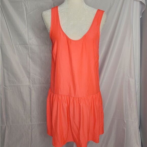 SILENCE + NOISE UO hot pink barbiecore drop‎ waist sleeveless mini dress M - Picture 4 of 10